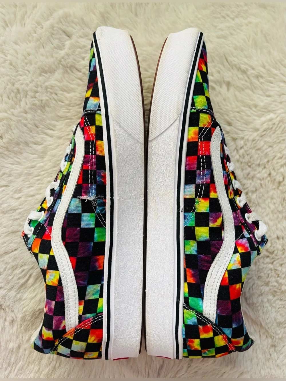 Vans Checkerboard Low Top Sneakers in Black Multicolor